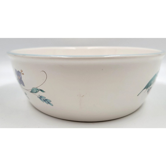 Pfaltzgraff April 10" Oval Vegetable Serving Bowl Floral Pastels Purple Flowers - Picture 6 of 8